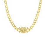 18K Gold Plated Bronze Petite Roman Coin Necklace