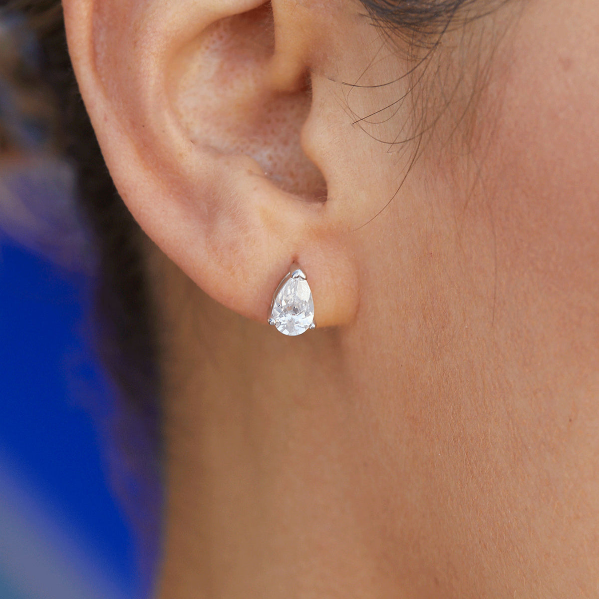 SS Pear Shaped CZ Earrings – Savvy Cie Jewels
