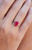 Savvy Cie Sterling Silver Ruby 6 Carat Cocktail Ring