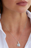 Diamond 0.10TCW Sterling Silver Love Knot Pendant Necklace