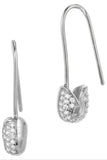 Sterling Silver CZ Safety Pin Earrings