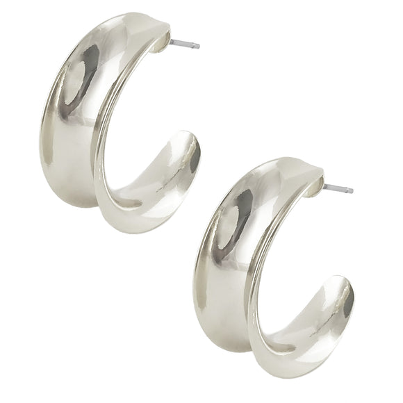 Rhodium Plated Hoop Earrings