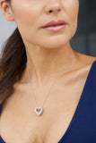 Diamond Heart Sterling Silver Pendant Necklace