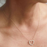 18K Gold over Sterling Silver Sapphire heart necklace