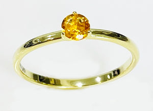 18K Gold Vermeil Genuine Citrine Martini Stacking Ring