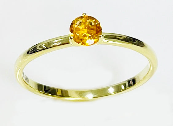 18K Gold Vermeil Genuine Citrine Martini Stacking Ring