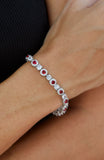 Sterling Silver Red and White CZ Tennis Bracelet