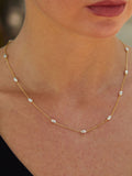 Two-Tone 18K Gold & Sterling Silver Station Necklace