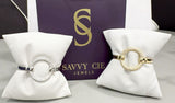 Gold Plated White CZ Bangle Bracelet