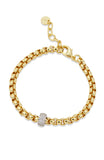 Gold Plated Pave CZ Rondell Bracelet