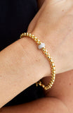 Gold Plated Pave CZ Rondell Bracelet