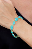 Gold Plated Blue Glass Bracelet