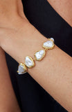 Gold Plated Pebble Pearl Bracelet
