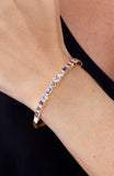 Gold Plated Purple CZ Multi Shape Bangle Bracelet