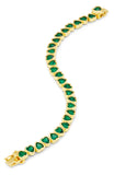 Gold Plated Green CZ Heart Bracelet