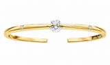 Gold Plated Round Solitaire Bangle Bracelet