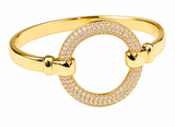 Gold Plated White CZ Bangle Bracelet
