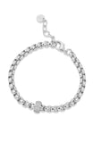 Rhodium Plated Pave CZ Rondell Bracelet