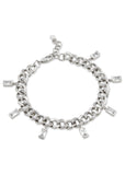 Curb Chain Bracelet with CZ Fringe