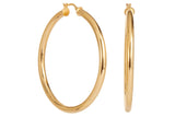 18K Gold Plated Bronze High Polish 2.2" Hoop Earrings