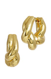 14K Gold Plated Freeform Twist Hoop Earrings