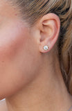 Earring Set of 3 with Graduated Size Scalloped Round CZ Studs