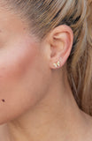 Earring Set of 3 with Round, Pave  and Enamel Butterfly CZ Studs