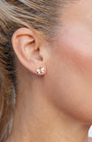 Earring Set of 3 with Round, Pave  and Enamel Butterfly CZ Studs