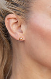 Earring Set of 3 with Pearl Studs With High polish and Pave Asymmetrical Halo