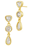Bezel Set Mixed Shape CZ Earrings