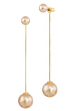 Pearl and Long Chain Dramatic Drop Earrings