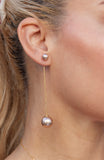 Pearl and Long Chain Dramatic Drop Earrings