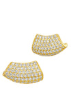 Pave CZ Modern Ear Climber in Brass