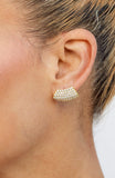 Pave CZ Modern Ear Climber in Brass