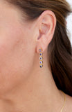 Gold Plated Purple CZ Multi Shape Drop Earrings