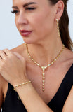 Gold Plated CZ Fashion Drop Earrings