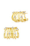 Gold Plated White CZ Earrings