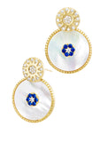 Gold Plated MOP Reversible Jacket Earrings