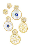Gold Plated MOP Reversible Jacket Earrings