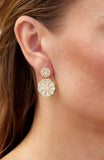Gold Plated MOP Reversible Jacket Earrings