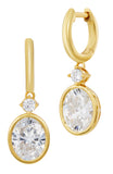 14kt Gold Plated Bezel Set Birthstone Earrings