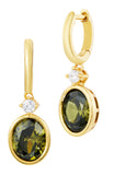 14kt Gold Plated Bezel Set Birthstone Earrings