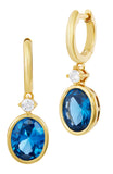 14kt Gold Plated Bezel Set Birthstone Earrings