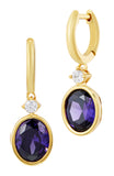 14kt Gold Plated Bezel Set Birthstone Earrings