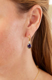 14kt Gold Plated Bezel Set Birthstone Earrings