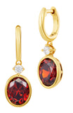 14kt Gold Plated Bezel Set Birthstone Earrings