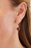 14kt Gold Plated Bezel Set Birthstone Earrings