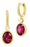 14kt Gold Plated Bezel Set Birthstone Earrings