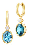14kt Gold Plated Bezel Set Birthstone Earrings