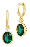 14kt Gold Plated Bezel Set Birthstone Earrings